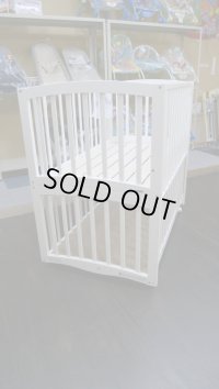 ☆ エルュープレイペン　ベビーベッド　（白）　兼サークル（美品）　 ☆ BB-245