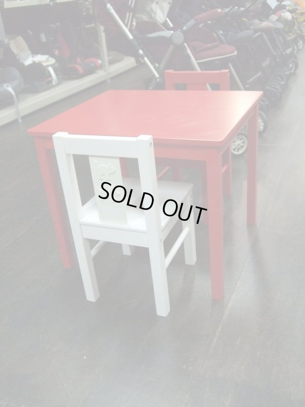 画像2: ☆ IKEA 子供用　テーブル（赤）チェア （赤・白）　3点セット　CH-384