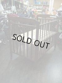 ☆　サワベビー　アイアすのこハイベッド （こげ茶色）　(美品）　ベビーベッド　 BB-393