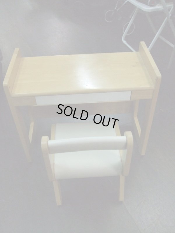 画像2: ☆　木製（ナチュラル）机と椅子　 CH-581