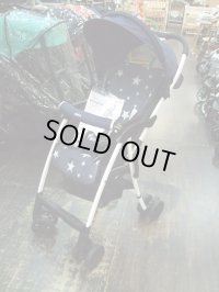 ☆アップリカ　マジカルエアー プラス　ビッテ（紺地に白星）（美品）ベビーカー Ｂ-1331