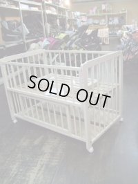 ☆ キンタロー3ＷＡＹシンプルＳ　(ミルク色）（美品）ベビーベッド  BB-655