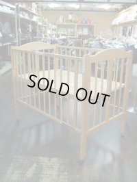 ☆ スリーピー　ワンタッチ 折りたたみ （ナチュラル）（美品）ベビーハイベッド   BB-682