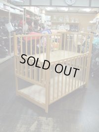 ☆　ヤマサキ　ハイタイプ　ツーオープン （ナチュラル〉 (美品) ベビーベッド　 BB-726