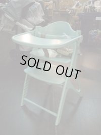 ☆ 大竹産業 大和屋 木製（グリーン）（美品） ベビーチェア ハイタイプ テーブル&ガード付き  CH-988