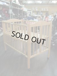 ☆ 石崎家具 ワンタッチ 折りたたみ （ナチュラル）（美品）ベビーハイベッド　BB-930