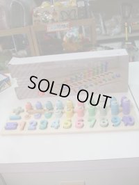 ☆ モンテッソーリ木製数字パズル釣り（美品）おもちゃ Ｏ-4407