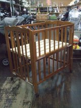 ☆大和屋 パタン 折りたたみ（茶）ミニベビーベッド BB-1294