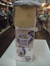 ☆日本育児　ポータブル（グレーB）ベビーサークル☆ G-1547